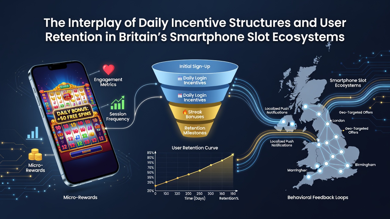 Smartphone displaying daily slot rewards interface with user engagement metrics on screen